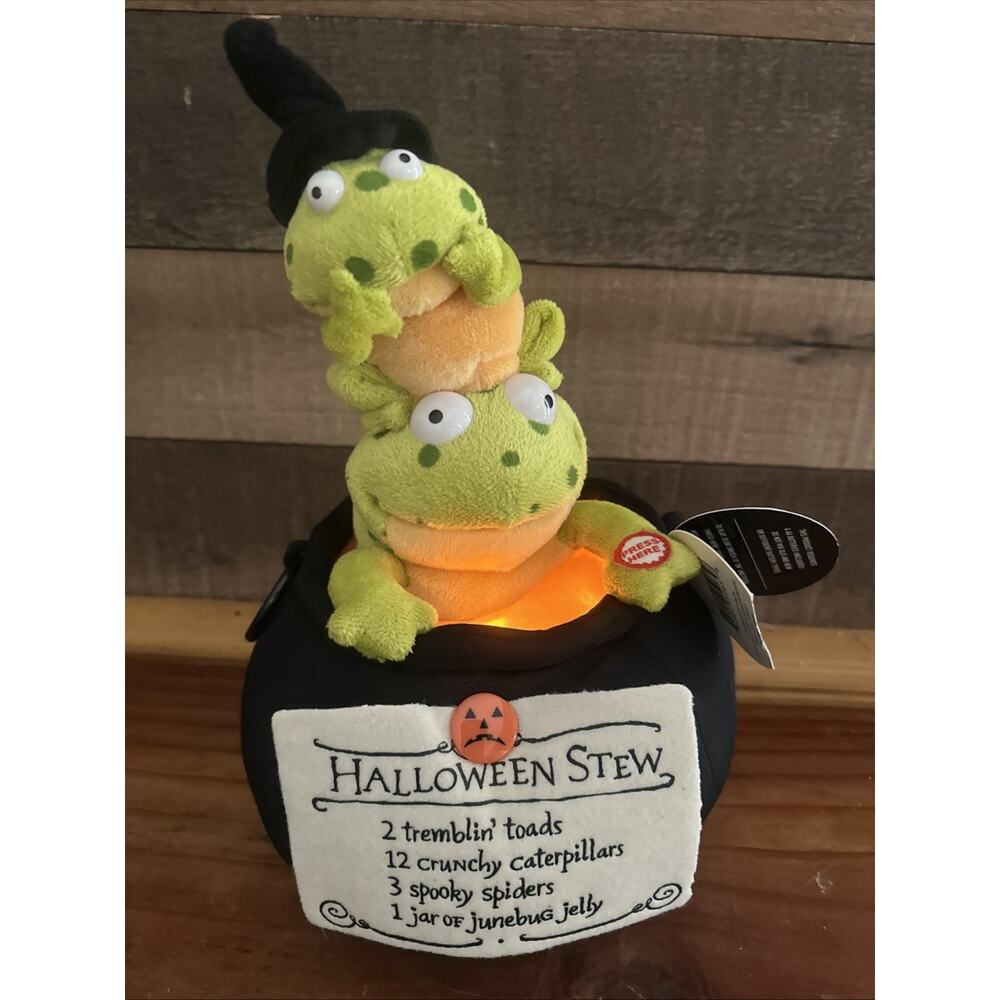 Hallmark Halloween Tremblin' Toads Cauldron Plush Light Sound & Motion 12"